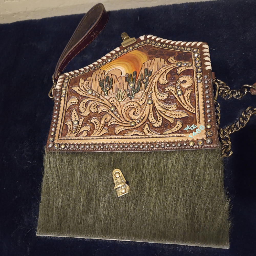 Handcrafted Leather and Hair On Hide Wallet/Crossbody